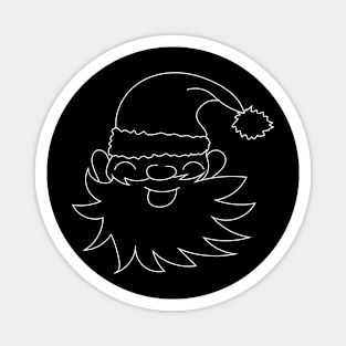 Happy santa claus contour drawing white Magnet